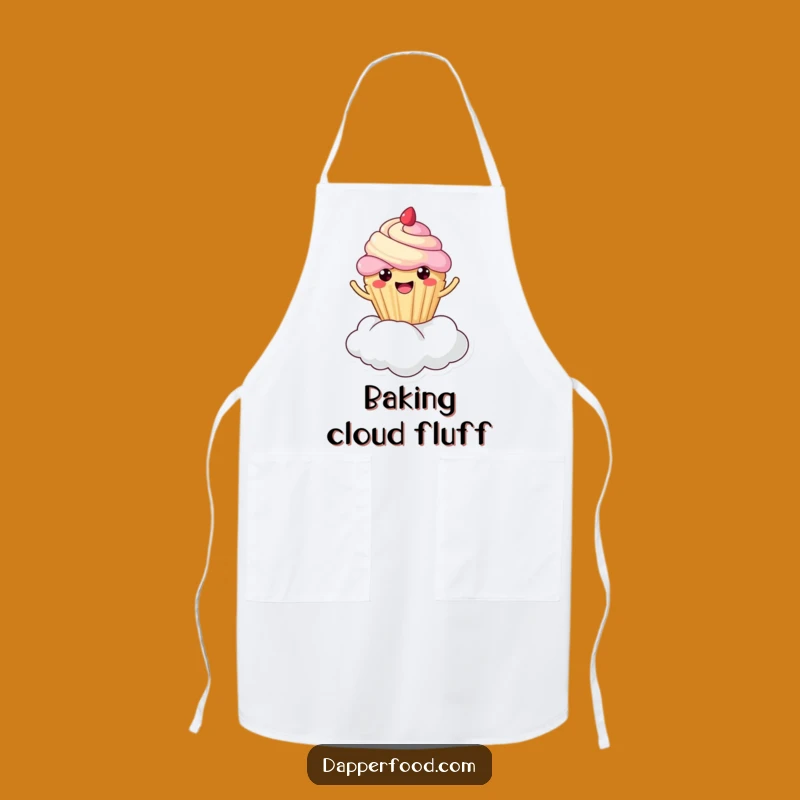 Funny Cupcake Cloud Bounce Apron: Bake with Joyful Kawaii Flair