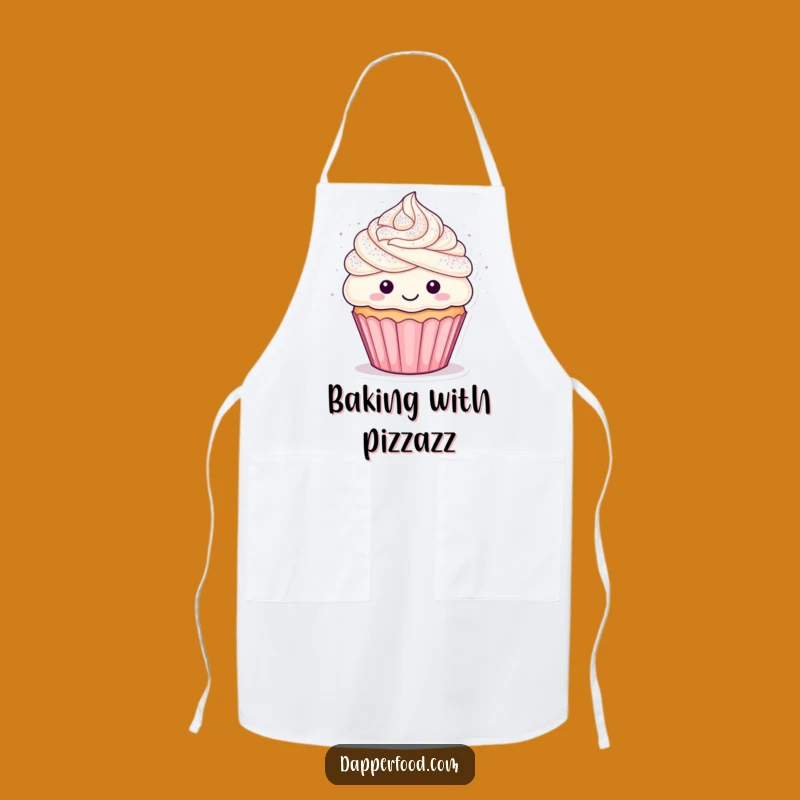 Funny Cupcake Glitter Apron: Cook Up Smiles with Sparkly Kitchen Fun