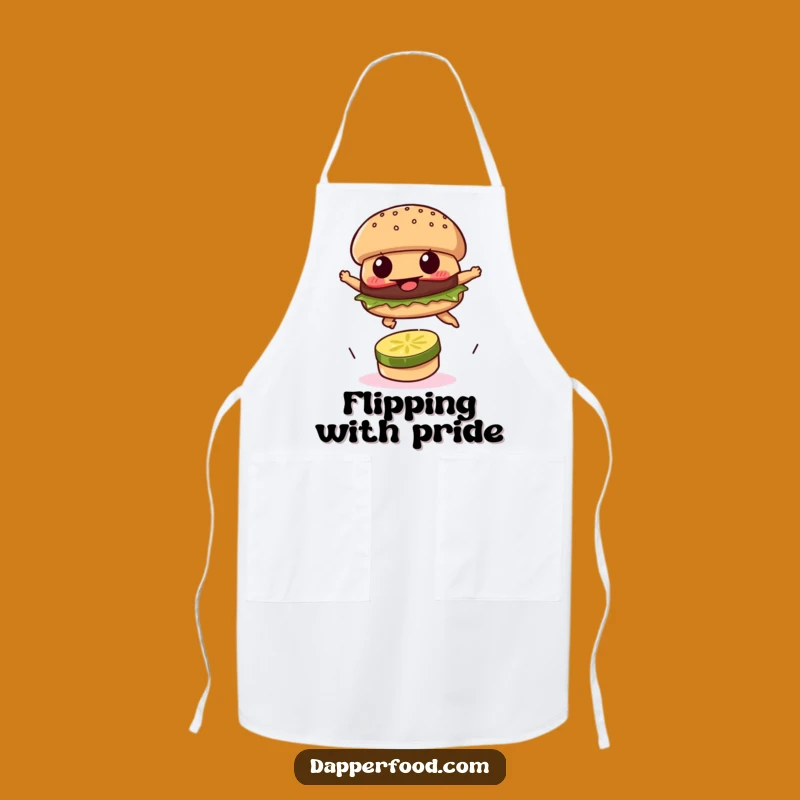 Funny Burger Leap Apron - Cook with Determination and Humor