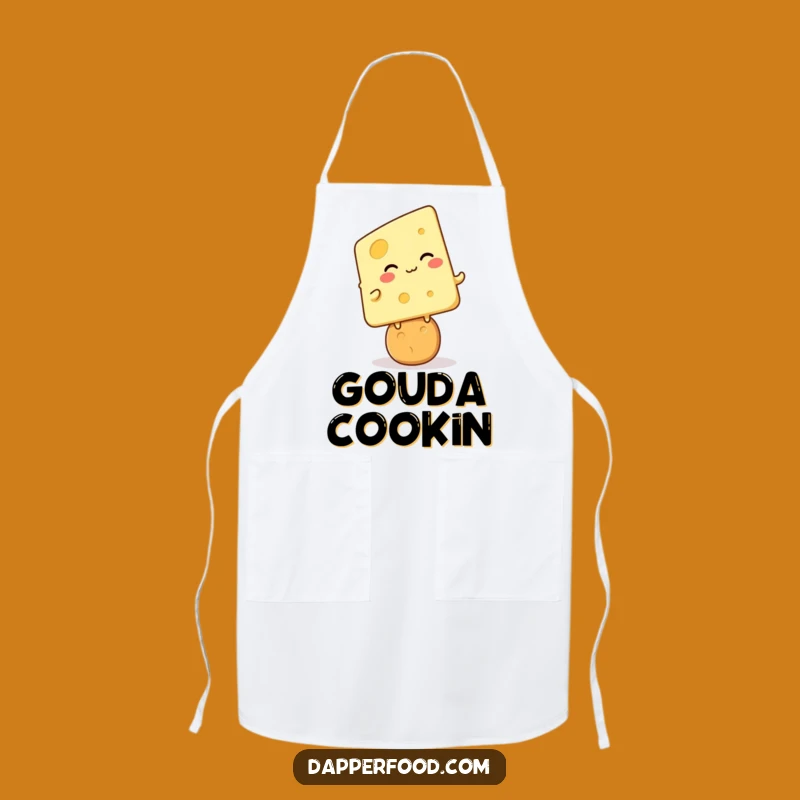 Funny Cheese Cracker Giggle Apron: Cook with Joyful Kawaii Charm