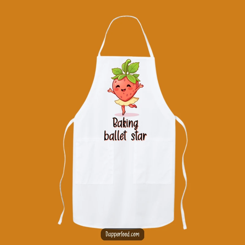 Funny Strawberry Ballet Twirl Apron: Dance in the Kitchen with Flair