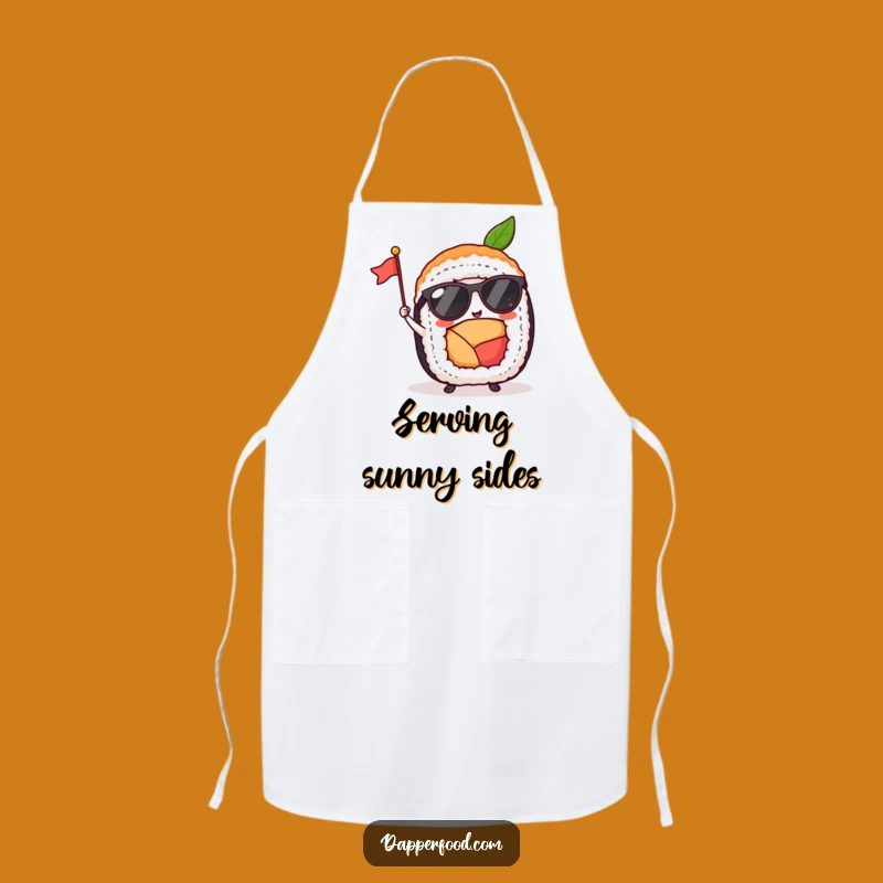 Funny Sushi Roll Sunglasses Flag Apron: Cook Up Smiles in Style