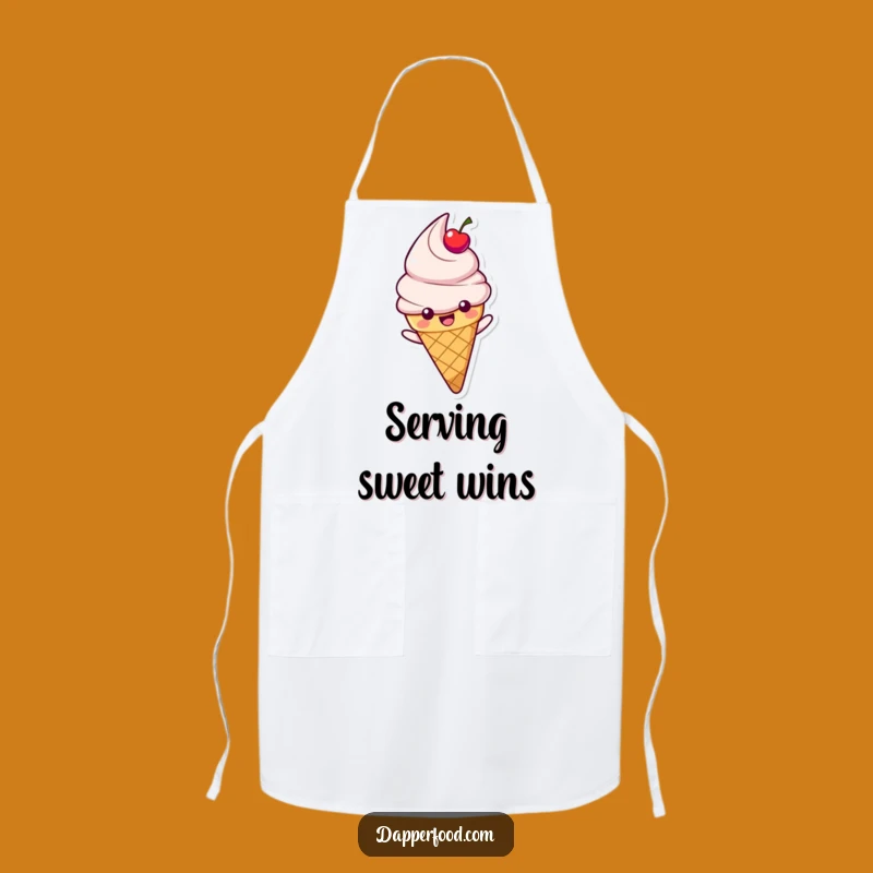Funny Ice Cream Rainbow Apron - Kitchen Cone Slide Bib for Sweet Bakers