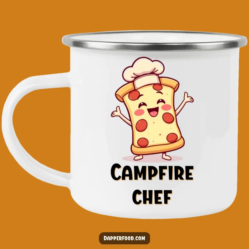 Durable Funny Pizza Chef Camping Mug, Adventurous Culinary Gift