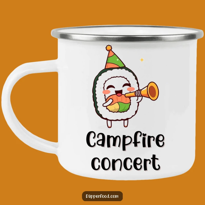 Funny Sushi Trumpet Camping Mug - Enjoy Festive Sips with a Musical Roll