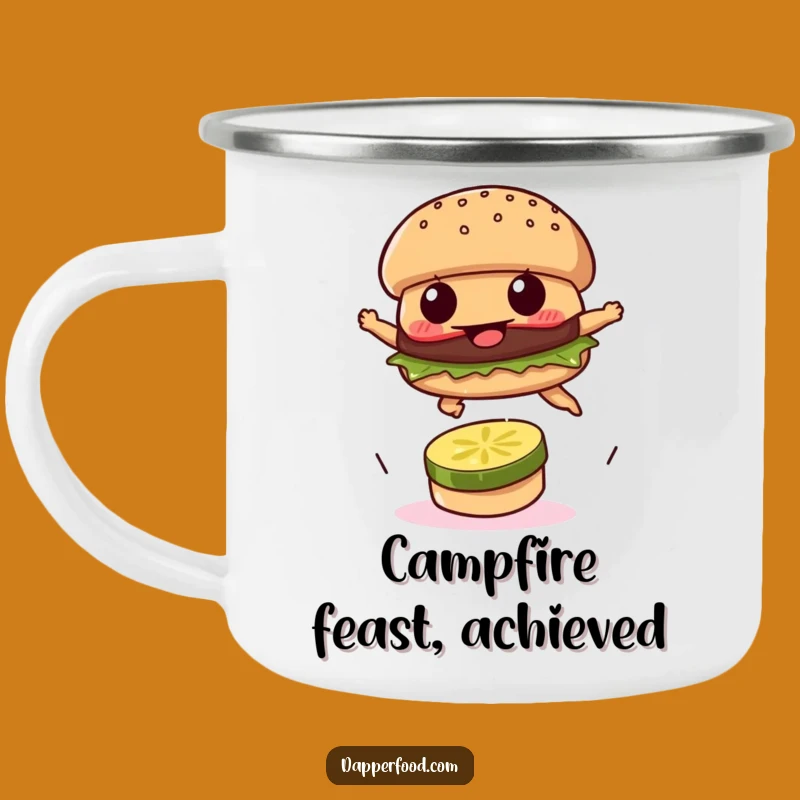 Durable Funny Burger Leap Camping Mug - Adventure with Drive