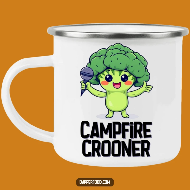 Funny Camping Mug - Broccoli Rockstar Mic Adventure Gift