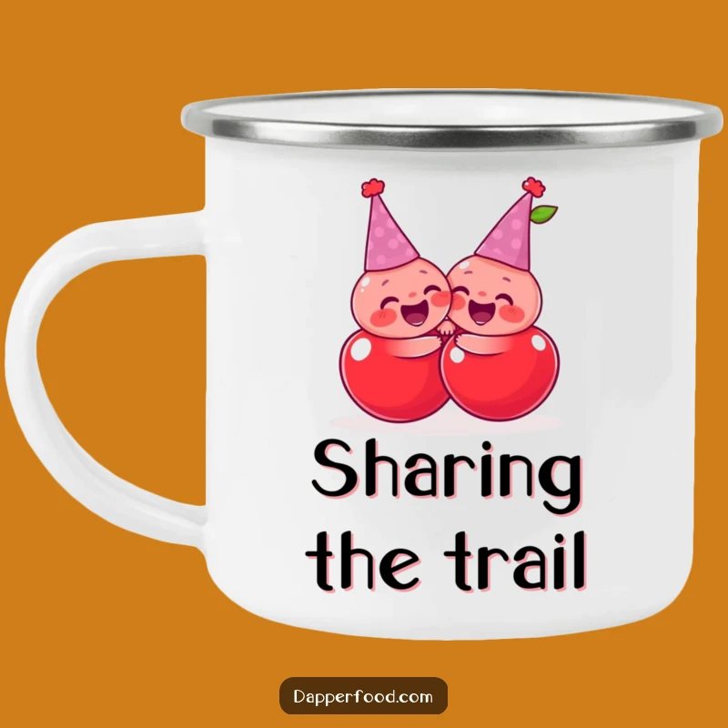 Funny Cherry Hug Camping Mug: Your Cheerful Companion for Outdoor Fun