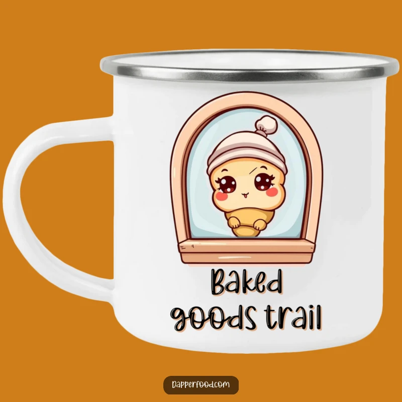 Funny Croissant Bakery Peek Camping Mug: Bakery Humor for Your Travels Gift