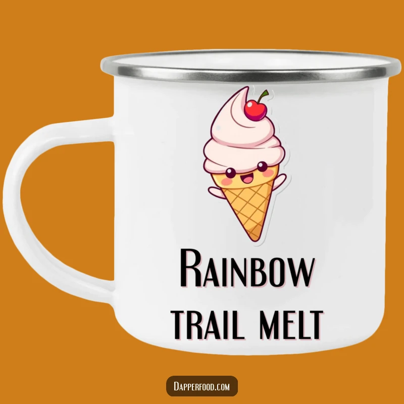 Funny Ice Cream Rainbow Camping Mug - Durable Cone Slide Cup for Sweet Adventures