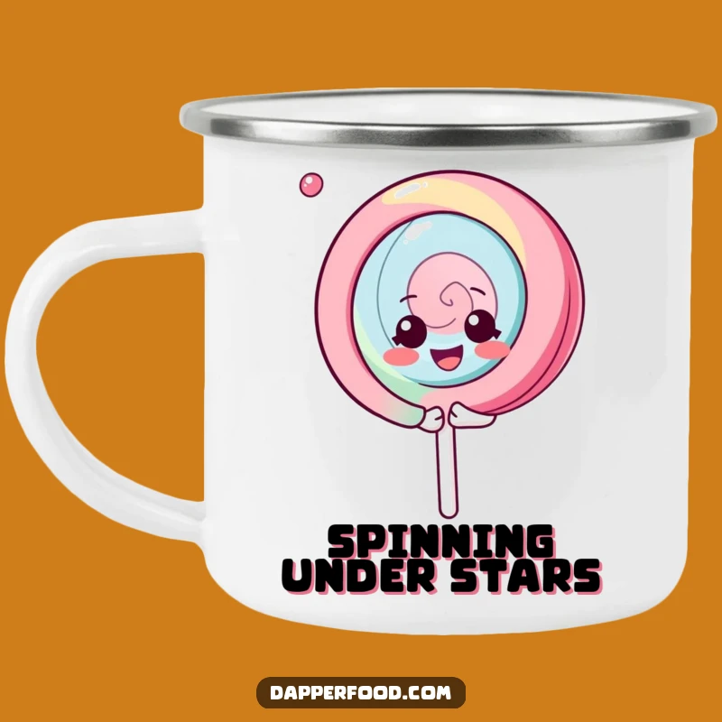 Funny Kawaii Lollipop Camping Mug: Adventure with Gleeful Spin, Perfect Funny Gift