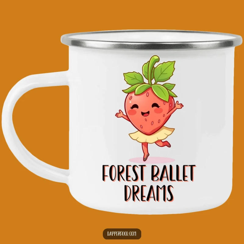 Funny Strawberry Ballet Twirl Camping Mug: Sip and Twirl with Joy