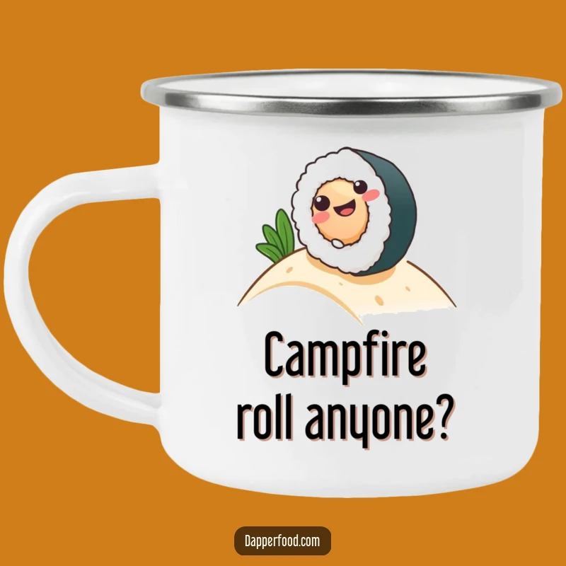 Funny Sushi Roll Camping Mug: Durable Outdoor Fun, Perfect Humorous Gift!