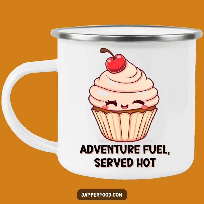 Funny Winking Cupcake Camping Mug: Cheeky Cherry Adventure, Great Funny Gift!
