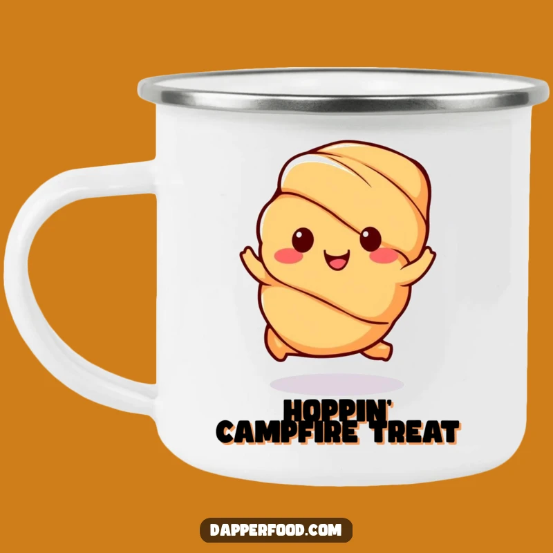 Funny Kawaii Croissant Camping Mug: Adventure with Pastry Fun, Perfect Funny Gift