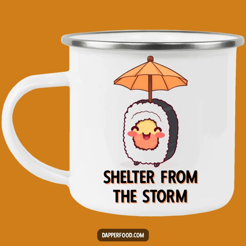 Funny Happy Sushi Umbrella Camping Mug: Adventure Cheer, Awesome Funny Gift!