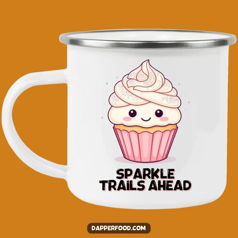 Funny Cupcake Glitter Camping Mug: Adventure Fuel with Sparkly Humor