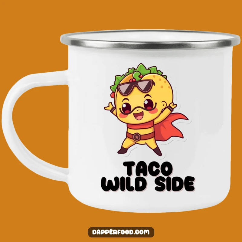 Funny Taco Superhero Camping Mug: Durable & Heroic Drinkware