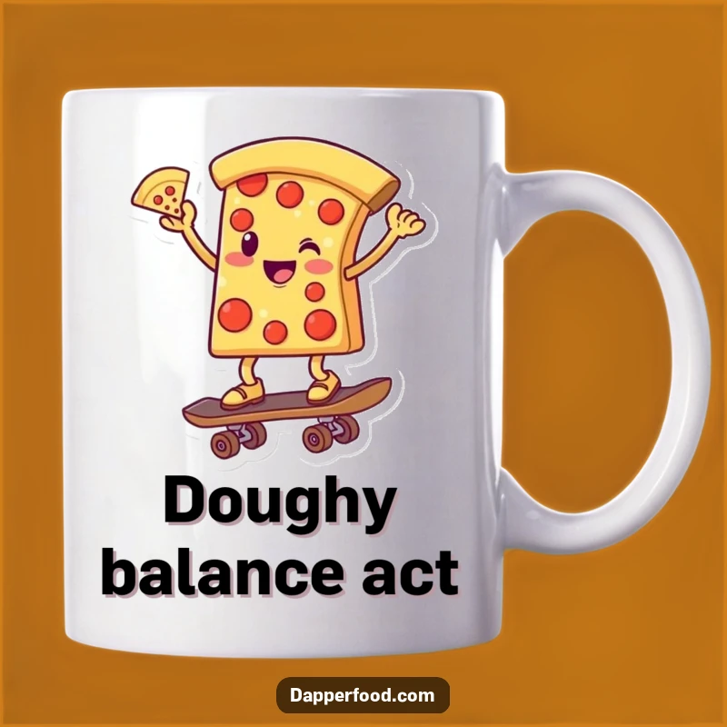 Funny Pizza Skater Mug: Hilarious Gift for Foodie Friends Who Love Pizza and Skateboarding