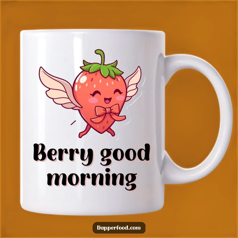 Funny Strawberry Flying Wings Mug: Sweet Humor & Coffee Gift