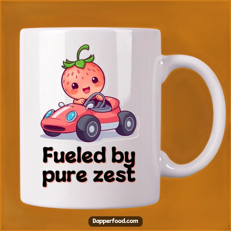 Funny Strawberry Race Car Mug: Speeding Deliciousness & Hilarious Gift
