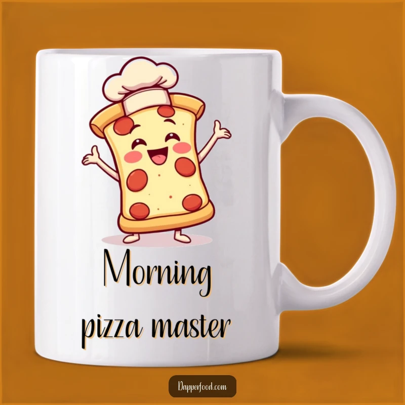 Funny Pizza Chef Hat Mug, Dramatic Foodie Gift for Aspiring Cooks