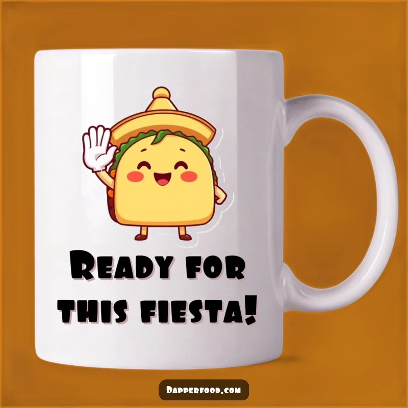Funny Taco Salute Mug: Whimsical Mexican Food Character, Perfect Humorous Gift!
