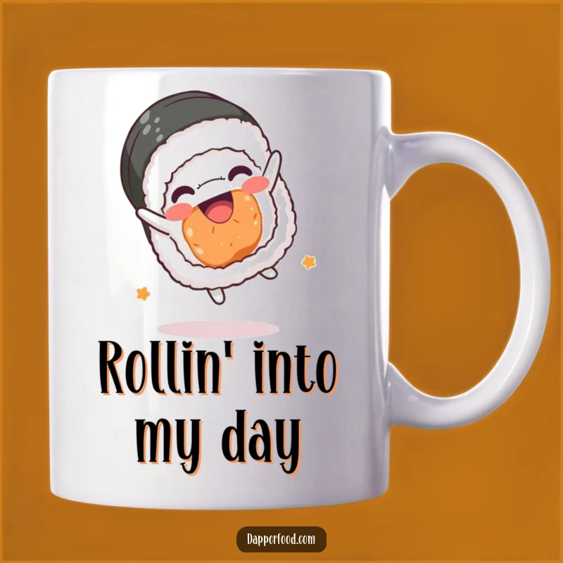Funny Sushi Roll Somersault Mug: A Joyful Kawaii Gift for Sushi Lovers