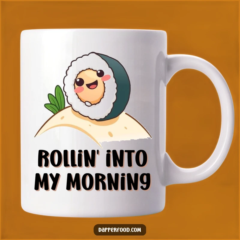 Funny Sushi Roll Mug: Joyful Japanese Food, Perfect Humorous Gift!