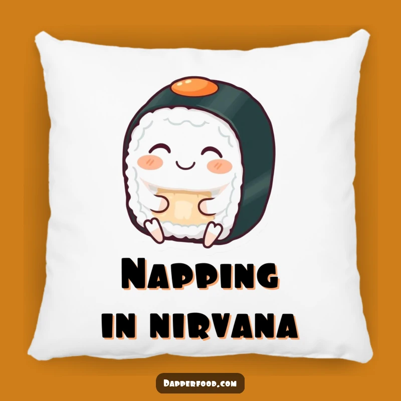 Cozy Funny Zen Sushi Pillow, Comfortable Relaxing Decor Gift
