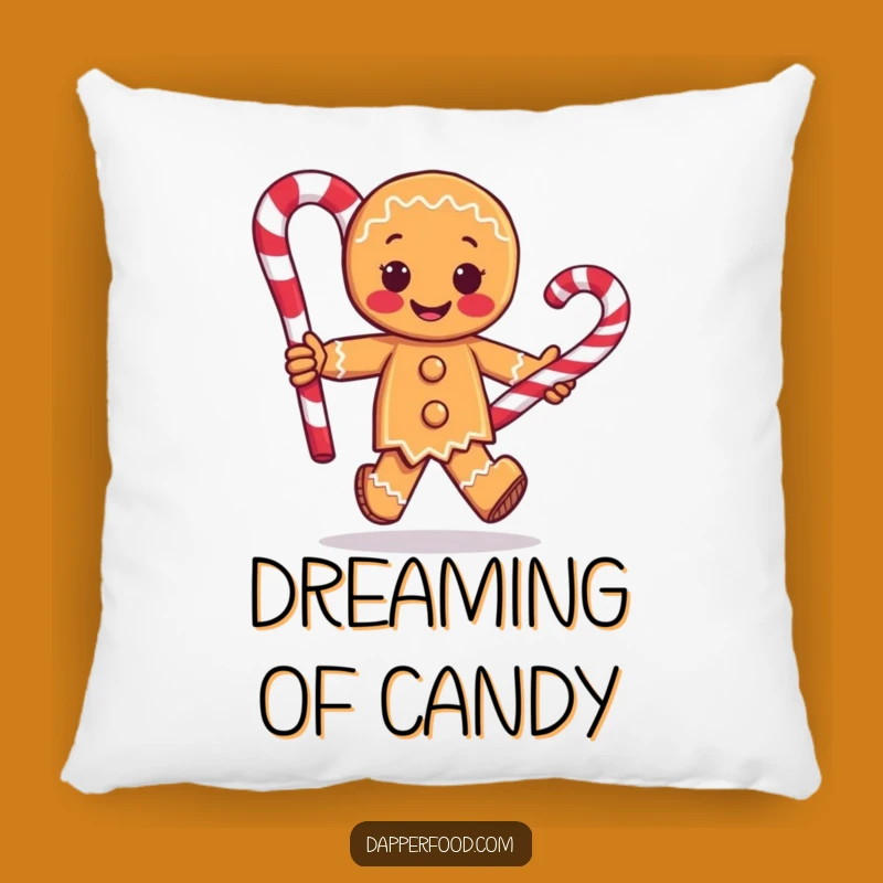Funny Gingerbread Man Pillow - Cozy Candy Cane Comfort Gift