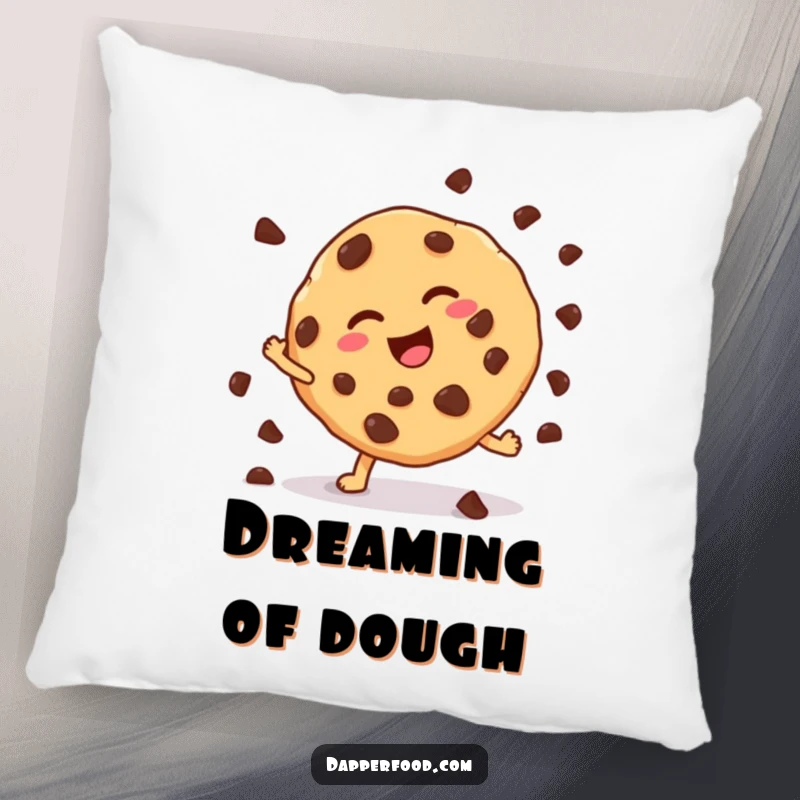 Funny cookie cartwheel pillow, a plush cookie character mid-cartwheel, perfect for cozying up with a smile. A cuddly funny gift.