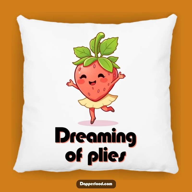 Funny Strawberry Ballet Twirl Pillow: Sweet Dreams and Soft Comfort