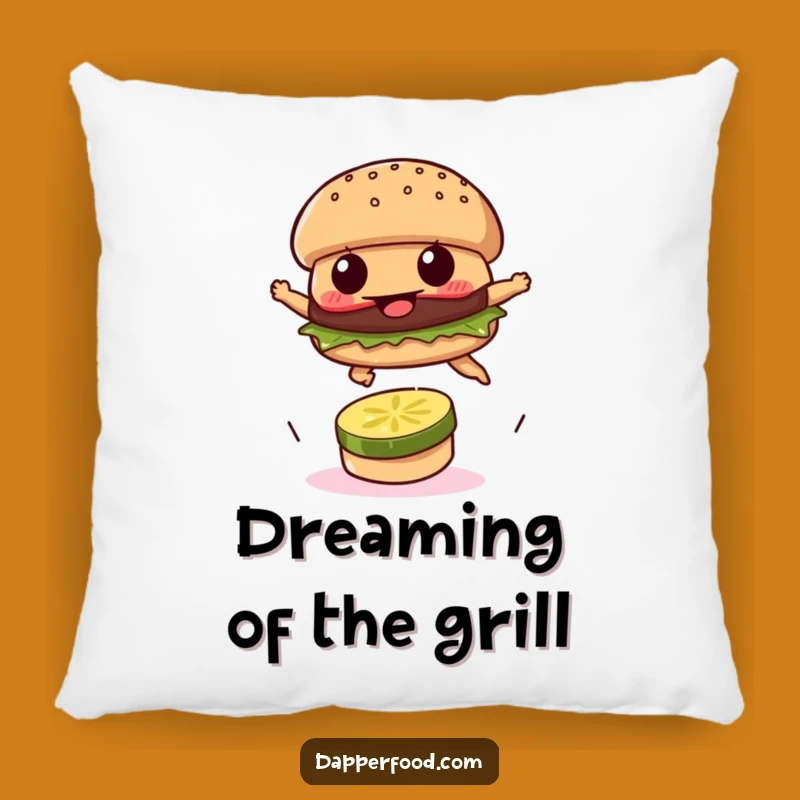 Funny Burger Leap Pillow - Cozy Comfort with a Side of Drive
