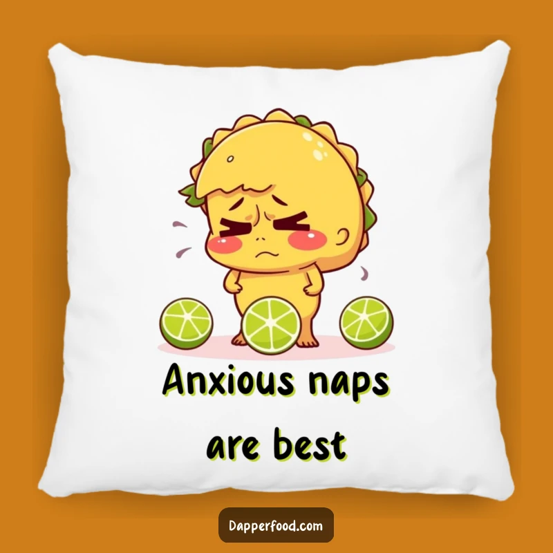 Funny Nervous Taco Juggling Pillow - Cozy Comfort with a Side of Stress
