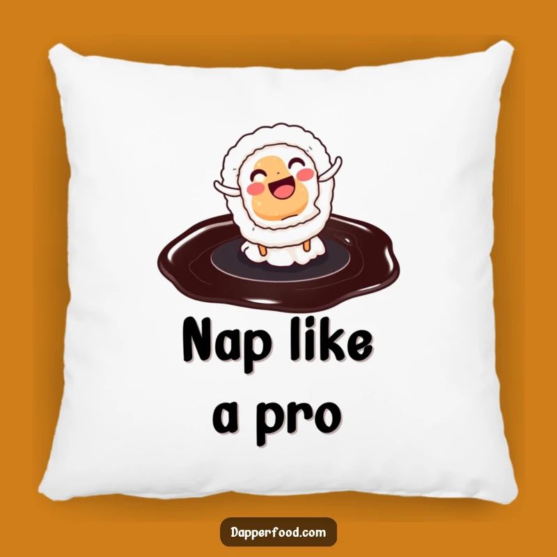 Funny Sushi Cartwheel Pillow: Cozy & Hilarious Accent for Sofa