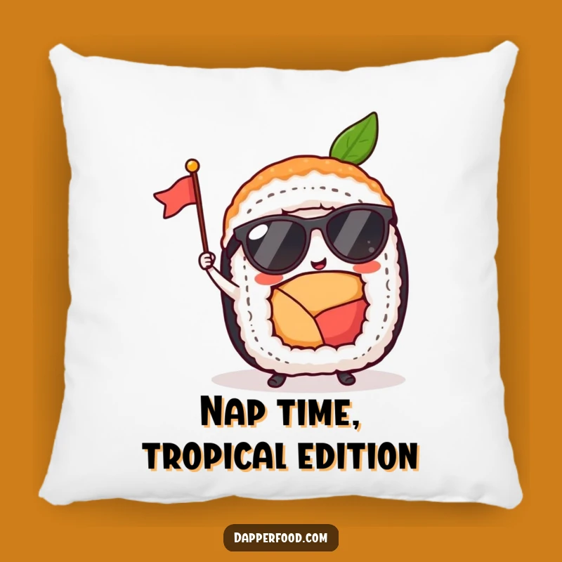 Funny Sushi Roll Sunglasses Flag Pillow: Comfort and Comedy Combined