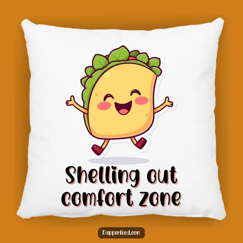 Funny Taco Hop Pillow: Cozy Comfort with a Cheerful Character, Perfect Funny Gift!