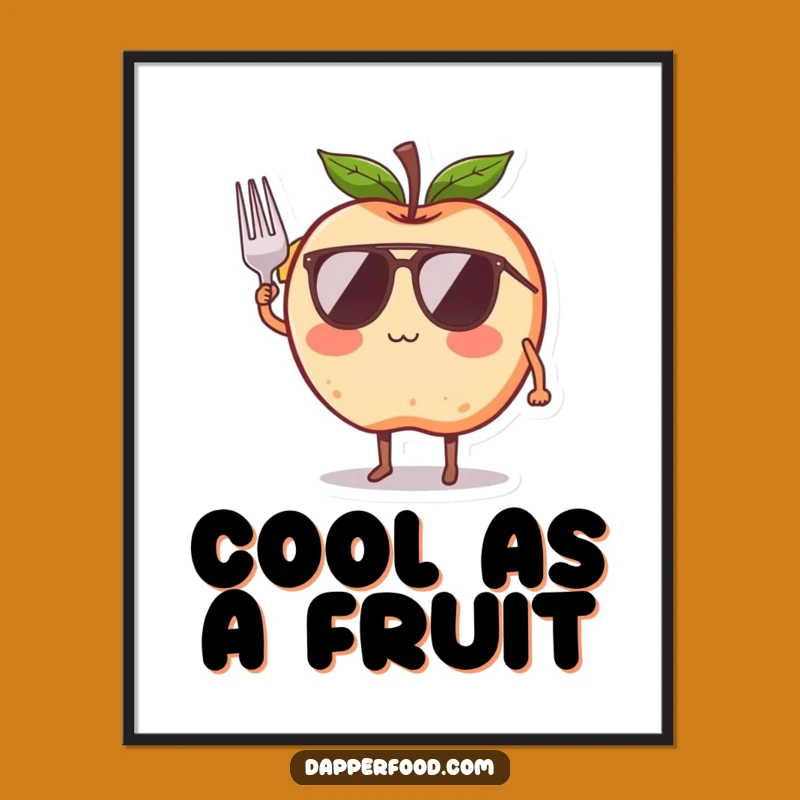 Funny Apple Sunglasses Digital Art - Cool Saluting Print Gift