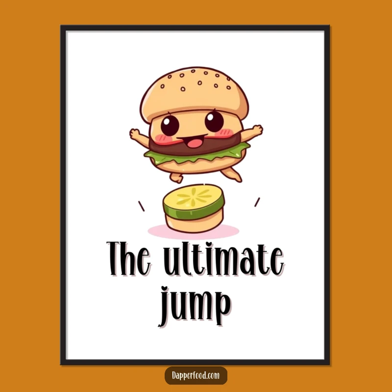 Funny Burger Leap Digital Art - Instant Motivation for Your Walls