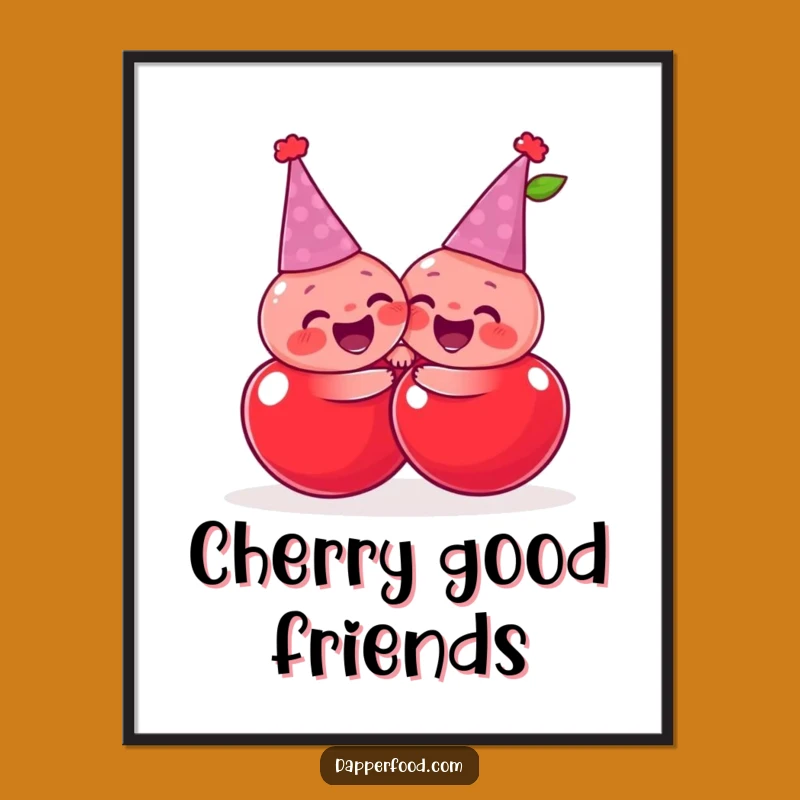 Funny Cherry Hug Digital Art: Instant Sweet Decor Download