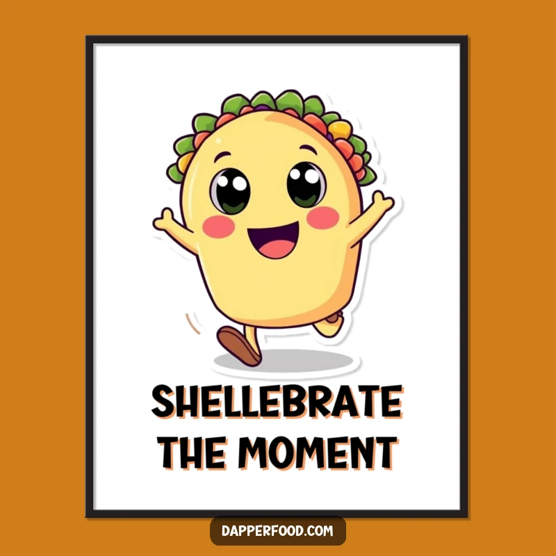 Funny Digital Taco Cartwheeling Art - Instant Joyful Decor & Funny Gift