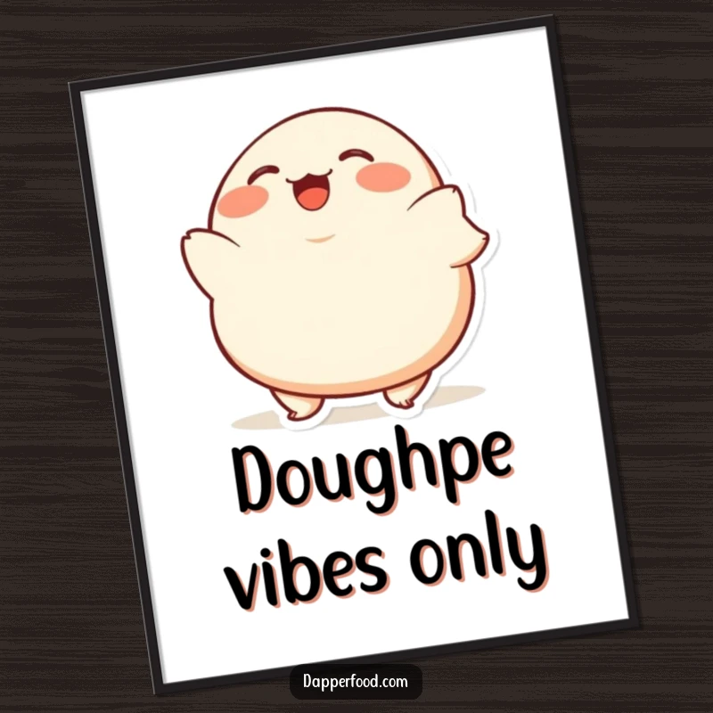 Funny Dumpling Bob Digital Art showcasing a plump, giggling dumpling character bobbing up and down, cute and amusing.
