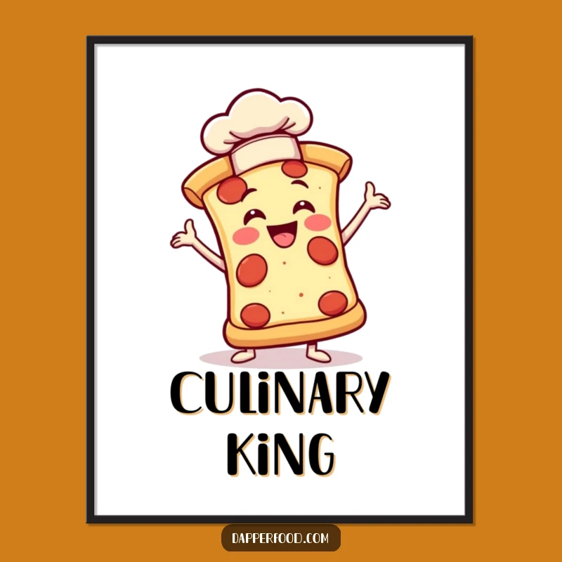 Funny Pizza Chef Digital Art, Dramatic Wall Decor Gift
