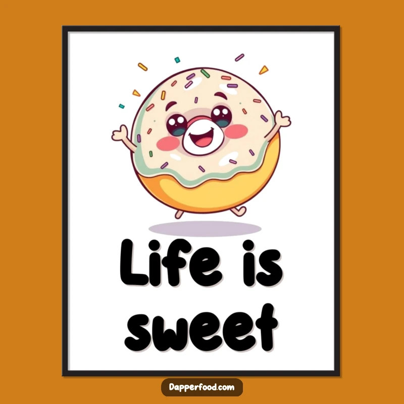 Funny Donut Bounce Digital Art - Instant Sweet Wall Decor Gift