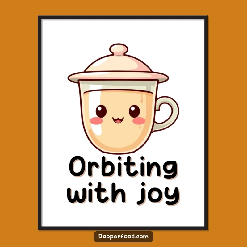 Funny UFO Coffee Digital Art: Instant Galactic Charm & Humor