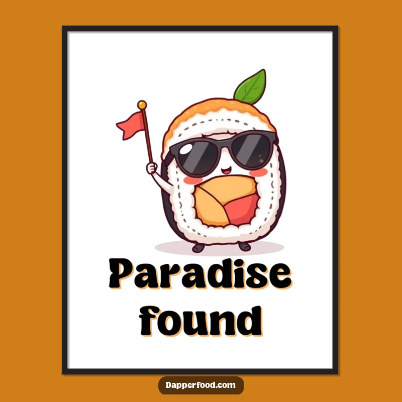 Funny Sushi Roll Sunglasses Flag Digital Art: Instant Joy for Your Walls