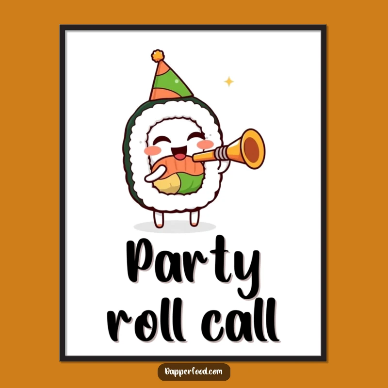 Funny Sushi Trumpet Digital Print - Instant Festive Wall Art with Musical Fun