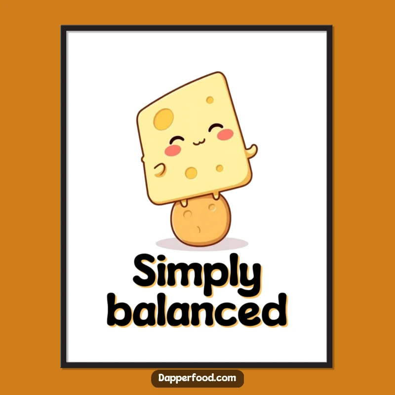 Funny Cheese Cracker Giggle Digital Art: Instant Kawaii Snack Humor