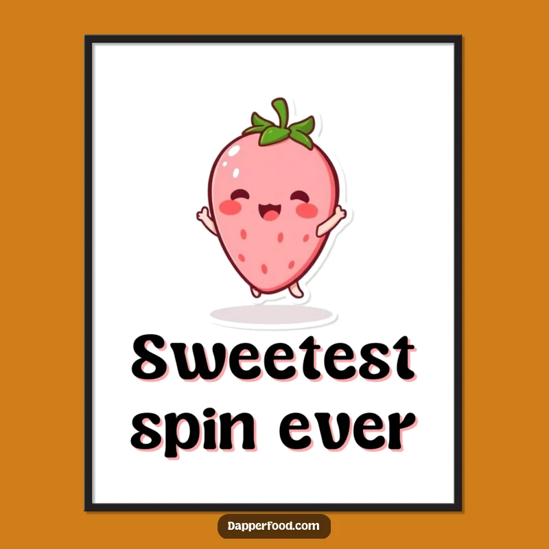 Funny Kawaii Strawberry Digital Art: Instant Twirling Decor, Perfect Funny Gift
